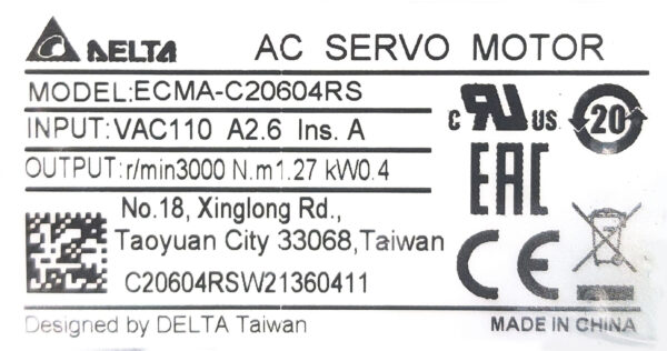 Delta Servo ECMA-C20604RS